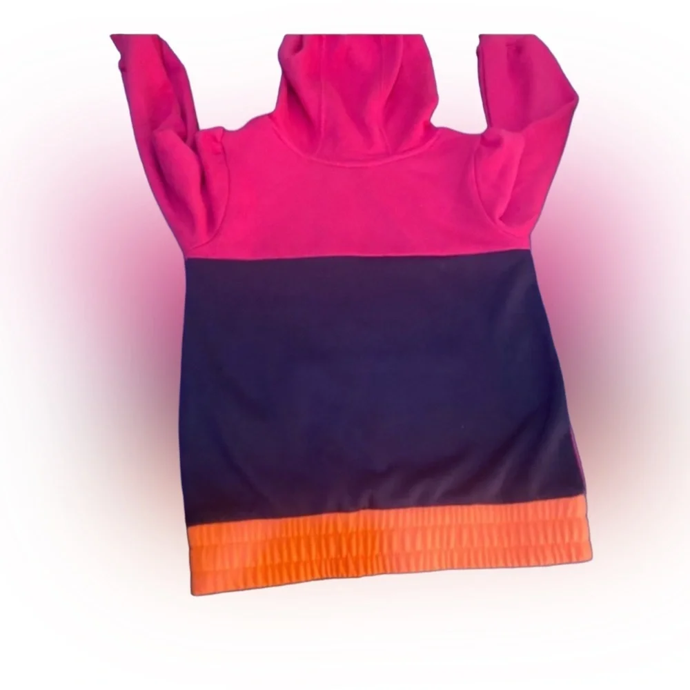 Nike Girls Colorblock Pullover Hoodie Pink Purple Orange Size 6X